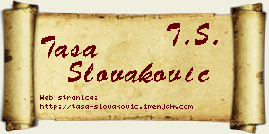 Tasa Slovaković vizit kartica